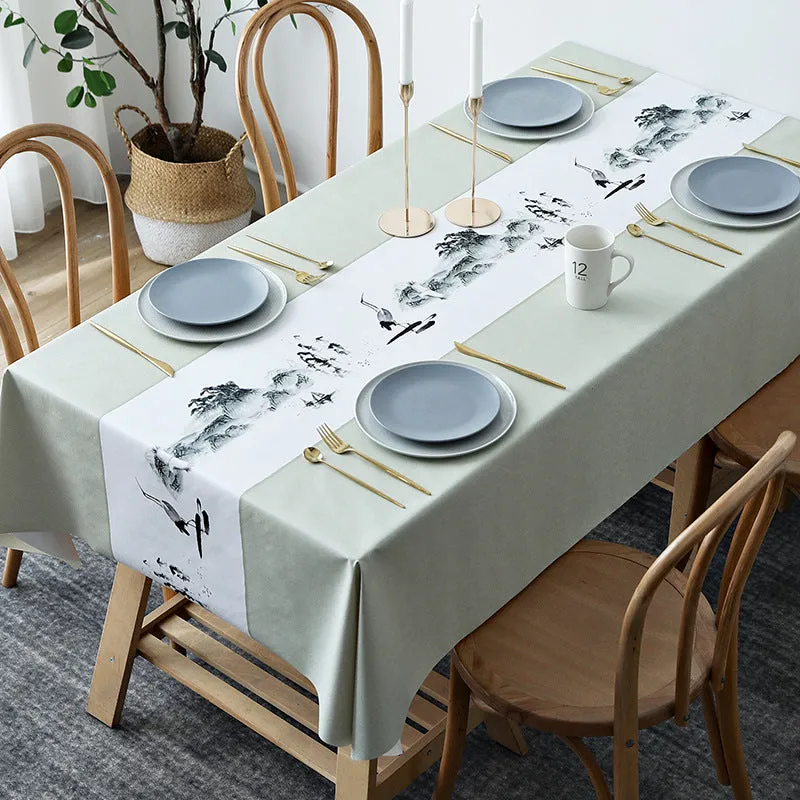 Table Cloth Waterproof and Oil-Proof PVC Fabric Ethnic Style