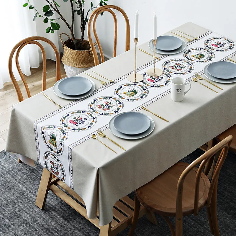 Table Cloth Waterproof and Oil-Proof PVC Fabric Ethnic Style