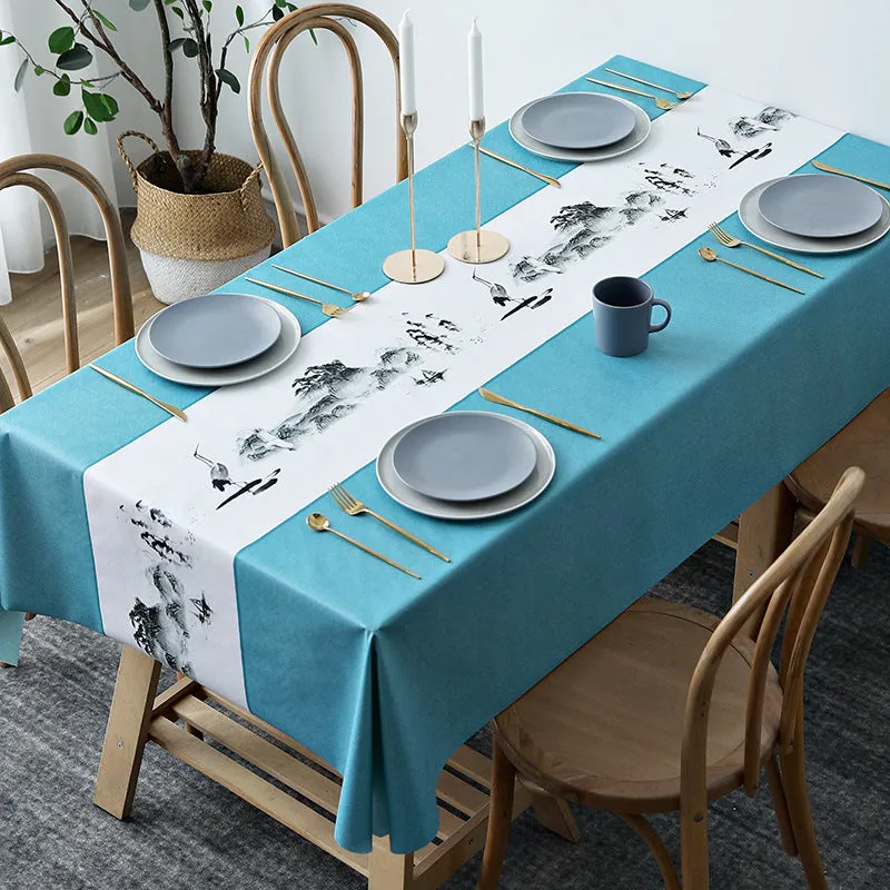 Table Cloth Waterproof and Oil-Proof PVC Fabric Ethnic Style