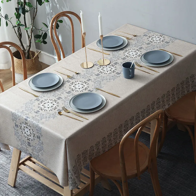 Table Cloth Waterproof and Oil-Proof PVC Fabric Ethnic Style
