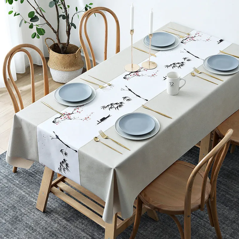 Table Cloth Waterproof and Oil-Proof PVC Fabric Ethnic Style