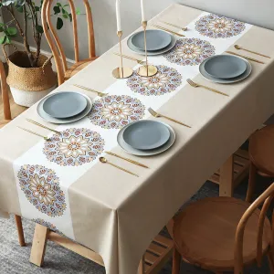 Table Cloth Waterproof and Oil-Proof PVC Fabric Ethnic Style