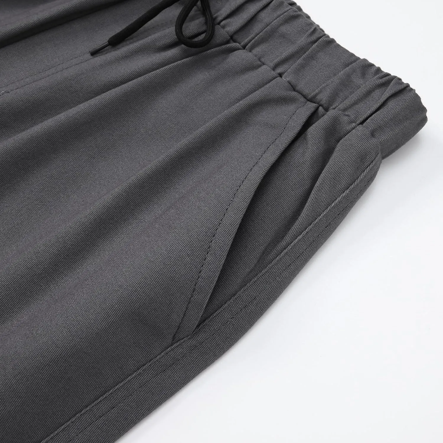 Tactical Pants for Men Relaxed Fit Elastic Waist Cotton Sweatpants Plus Size Straight Leg Outdoor Tapered Hiking Pants