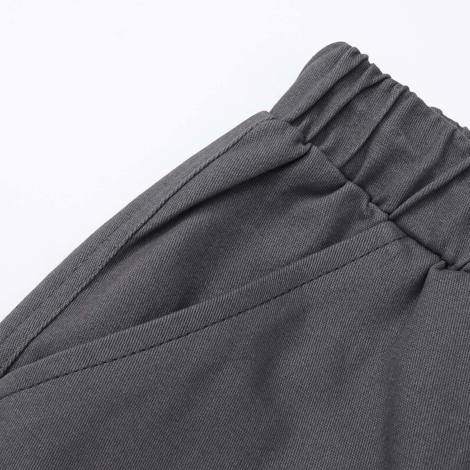 Tactical Pants for Men Relaxed Fit Elastic Waist Cotton Sweatpants Plus Size Straight Leg Outdoor Tapered Hiking Pants