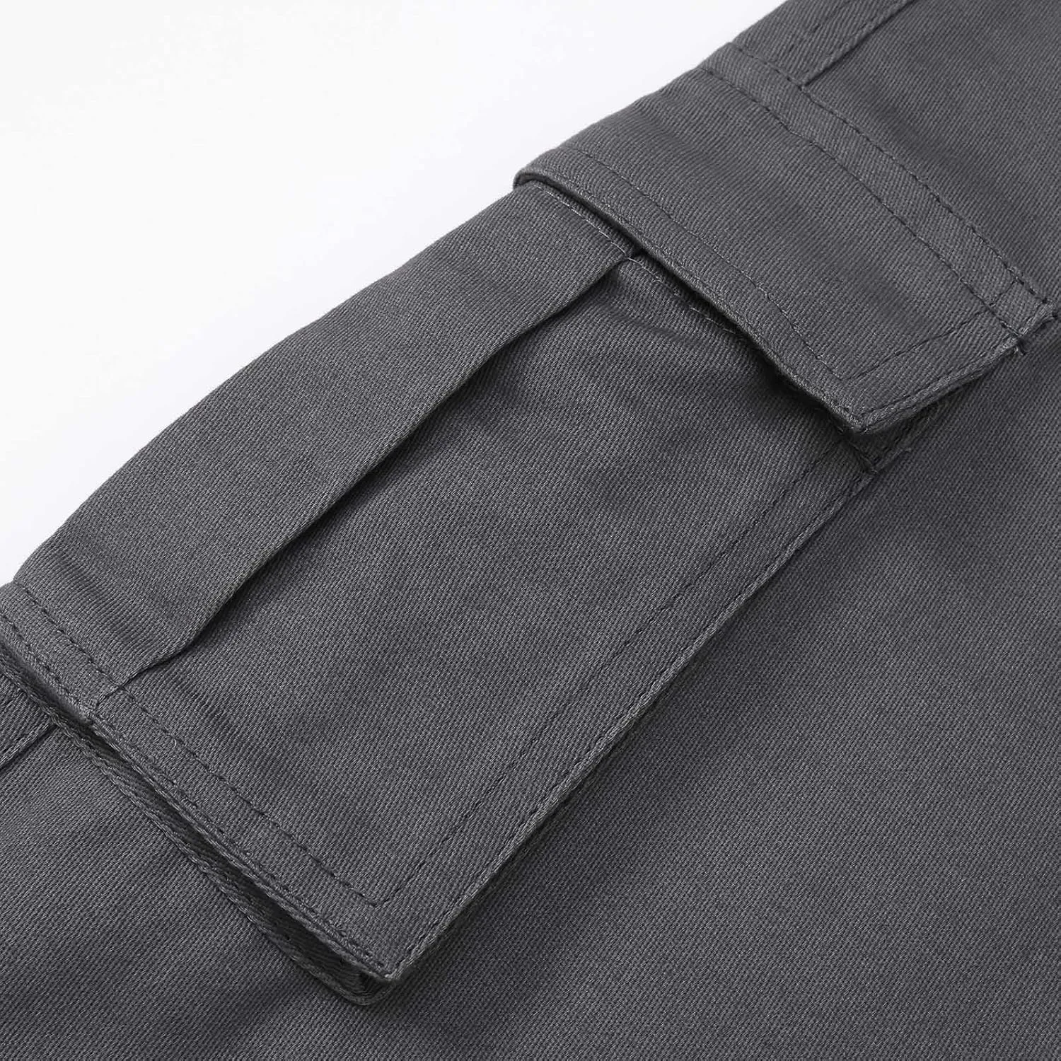 Tactical Pants for Men Relaxed Fit Elastic Waist Cotton Sweatpants Plus Size Straight Leg Outdoor Tapered Hiking Pants