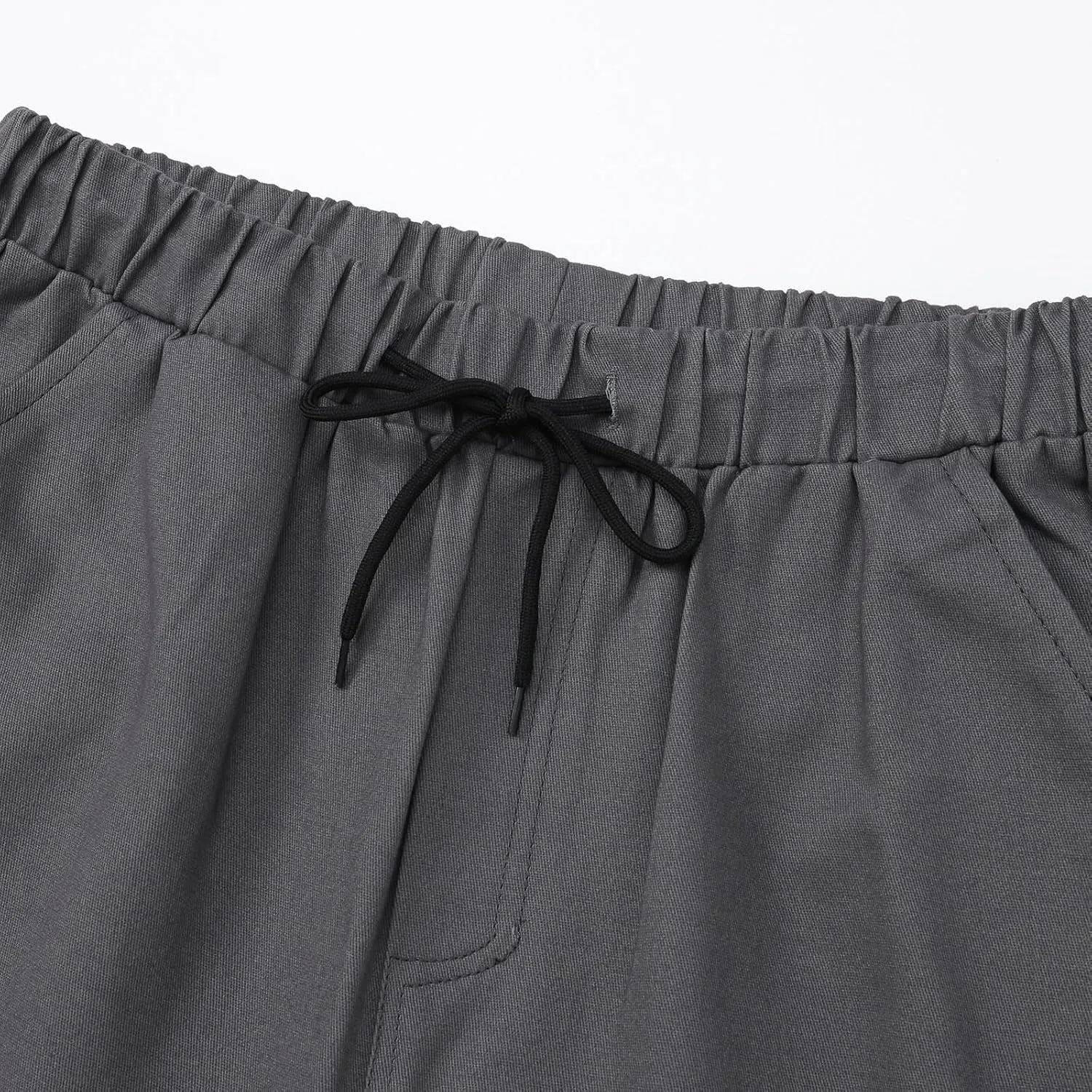 Tactical Pants for Men Relaxed Fit Elastic Waist Cotton Sweatpants Plus Size Straight Leg Outdoor Tapered Hiking Pants