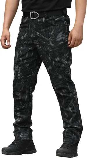Tactical Pants for Men Water Resistant Cargo Hiking Work Pant Relaxed Fit Stretch Quick Dry Pants with Multi Pockets