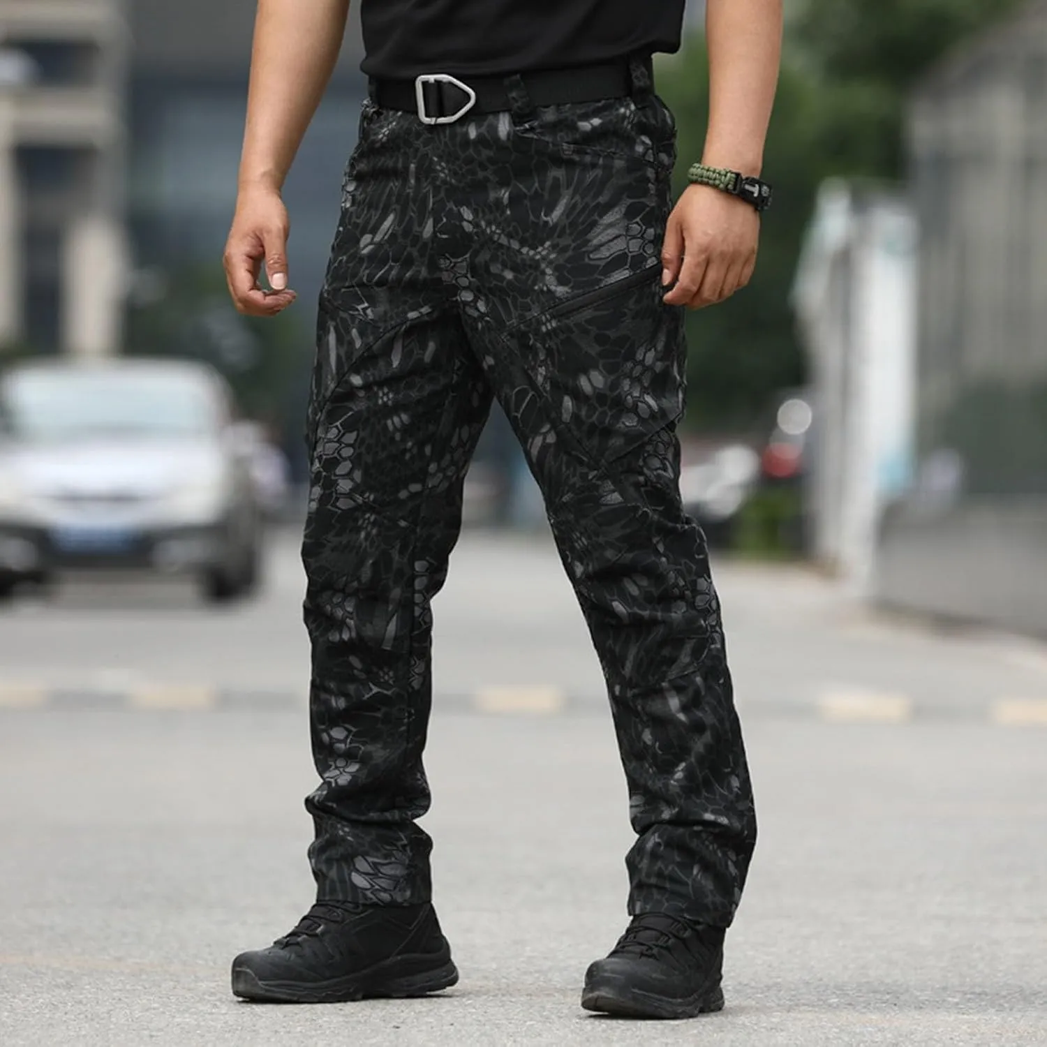 Tactical Pants for Men Water Resistant Cargo Hiking Work Pant Relaxed Fit Stretch Quick Dry Pants with Multi Pockets