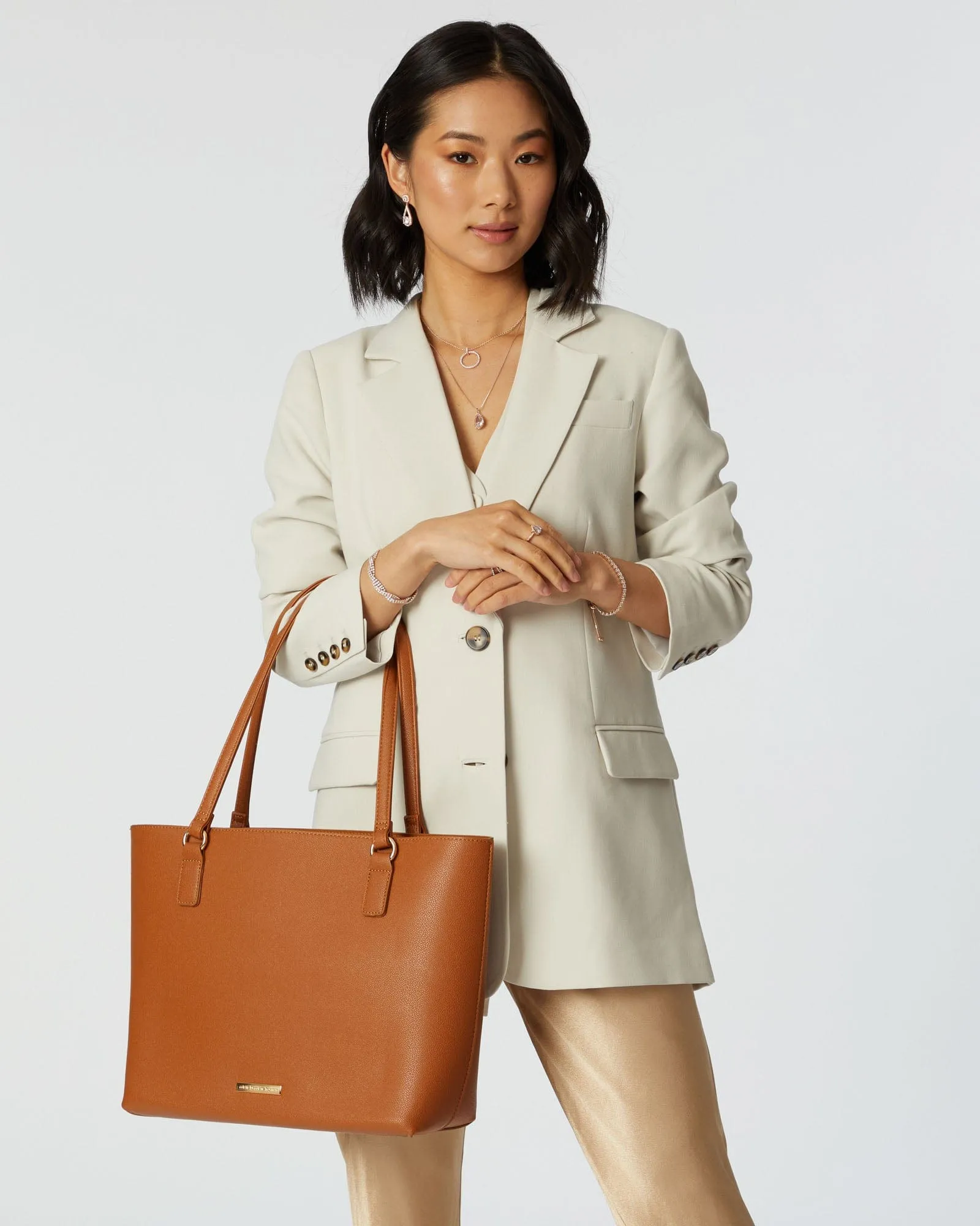 Tan Angelina Tote Bag