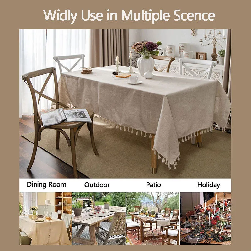 Tassel Table Cloth Linen Cotton Rectangular Tablecloth for Dining Table Coffee Table Cover Wedding Decoration tapete mesas