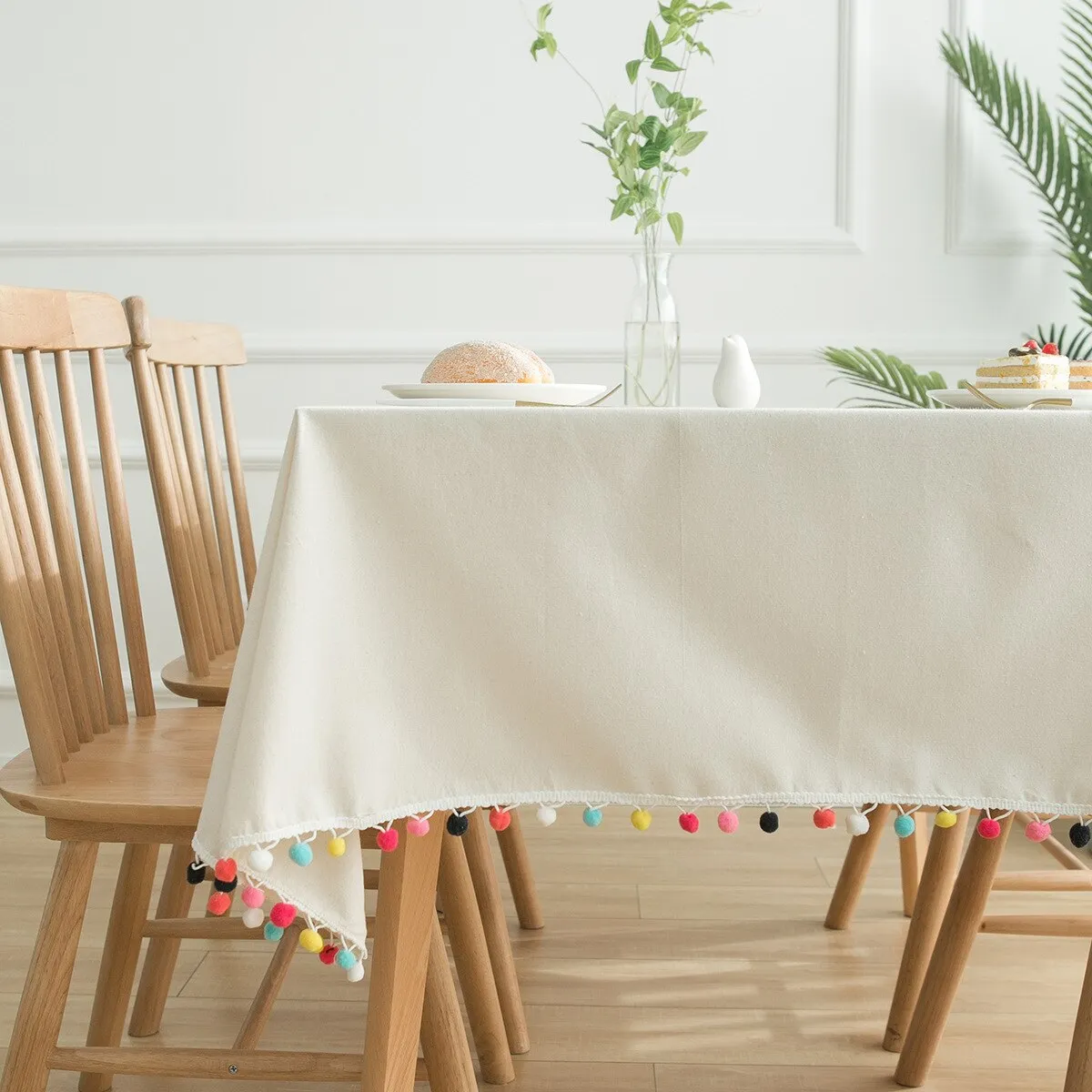 Tassel Table Cloth Linen Cotton Rectangular Tablecloth for Dining Table Coffee Table Cover Wedding Decoration tapete mesas