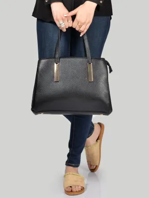 Textured Black Shoulder Bag