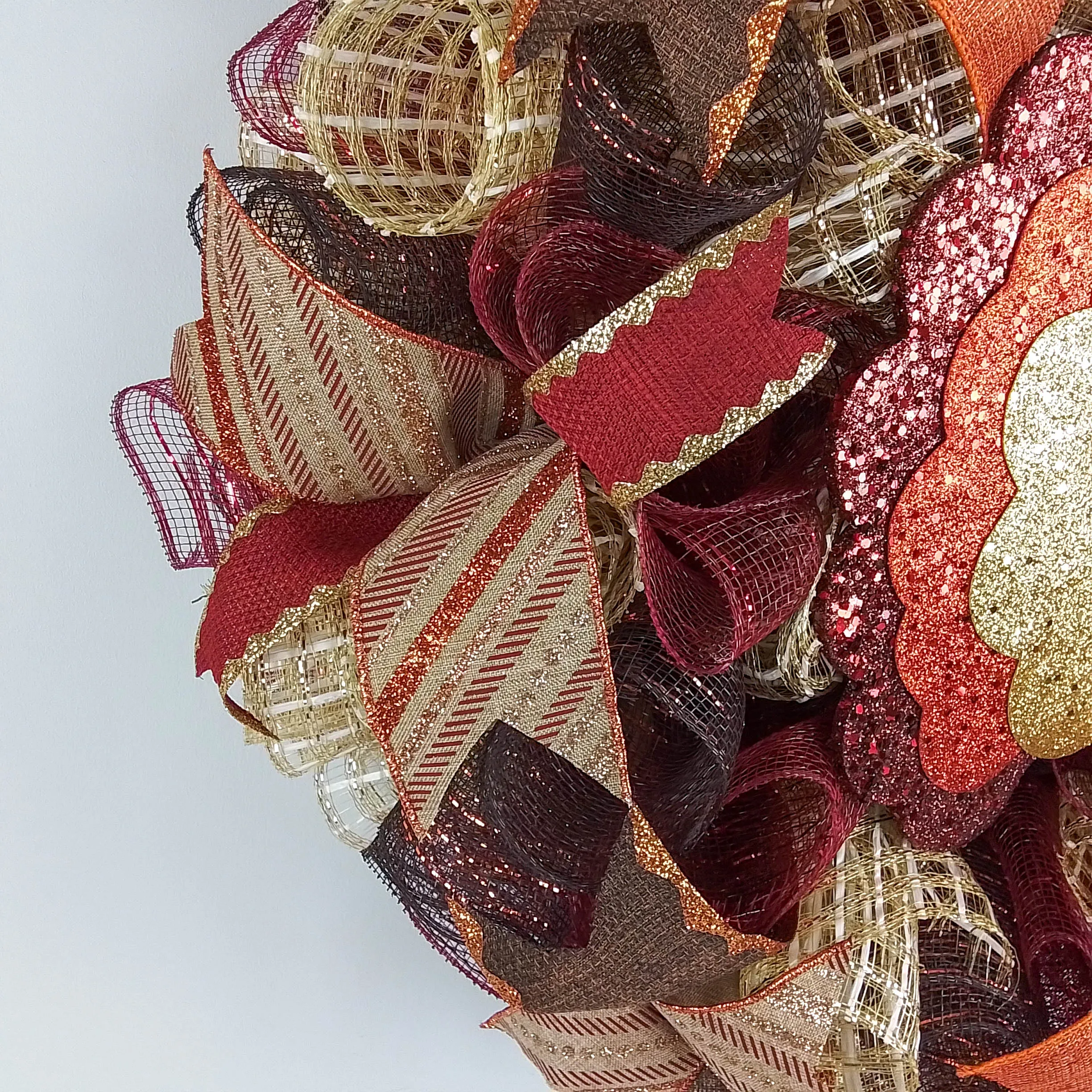 Thanksgiving Turkey Wreath - Fall Deco Mesh Wreath - Turkey Legs - Front Door Wreath