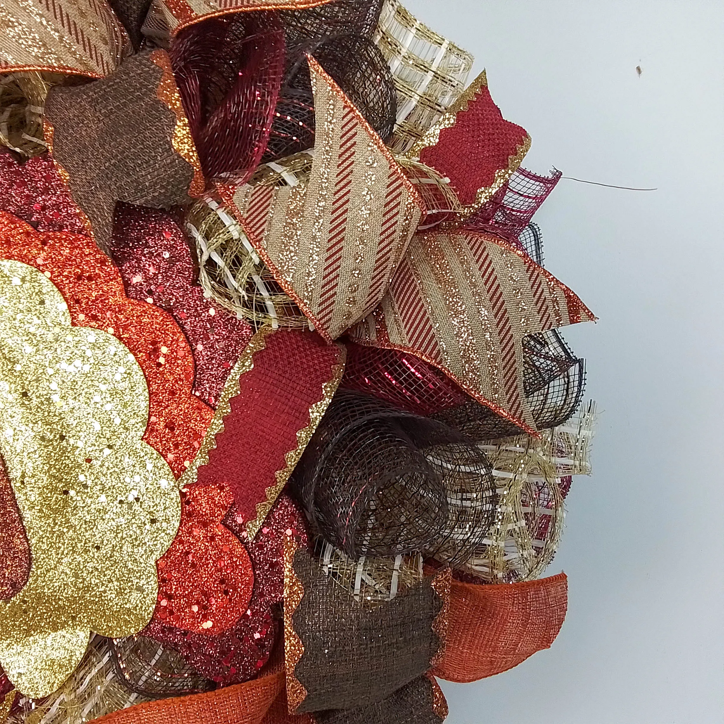 Thanksgiving Turkey Wreath - Fall Deco Mesh Wreath - Turkey Legs - Front Door Wreath