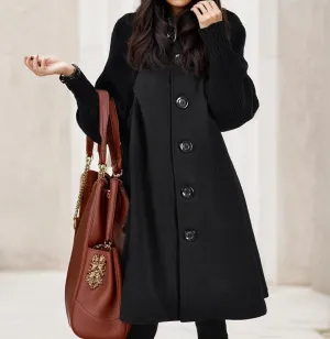 TIAFORD Womens Winter Coats Warm Button Down Turtleneck Trench Coat Long Sleeve Long Jackets Dress Overcoat
