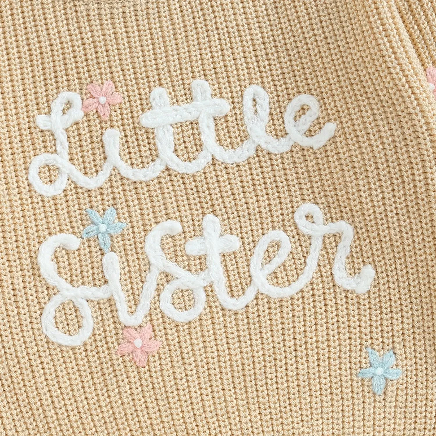 Toddler Infant Baby Girl Knit Sweater Big Sister Little Sister Matching Outfits Long Sleeve Pullover Sweatshirt