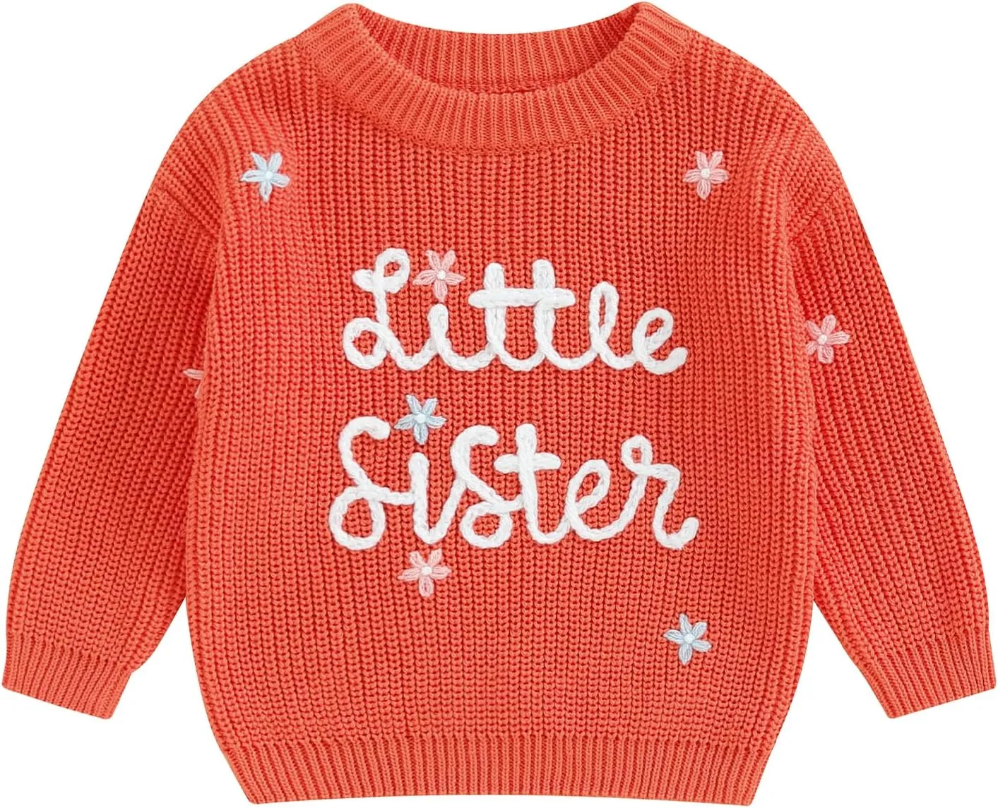 Toddler Infant Baby Girl Knit Sweater Big Sister Little Sister Matching Outfits Long Sleeve Pullover Sweatshirt