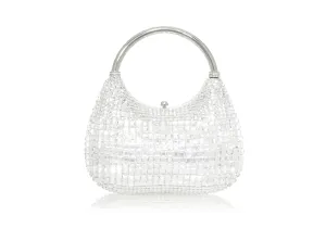 Top Handle Squares Clutch Silver