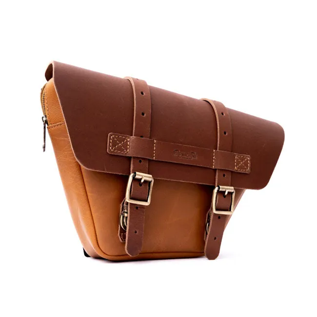 TRIP MACHINE Royal Enfield Interceptor or Continental 650 - TAN Leather Side Panel Bags