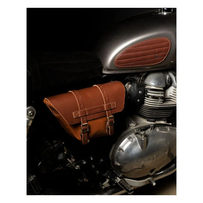 TRIP MACHINE Royal Enfield Interceptor or Continental 650 - TAN Leather Side Panel Bags