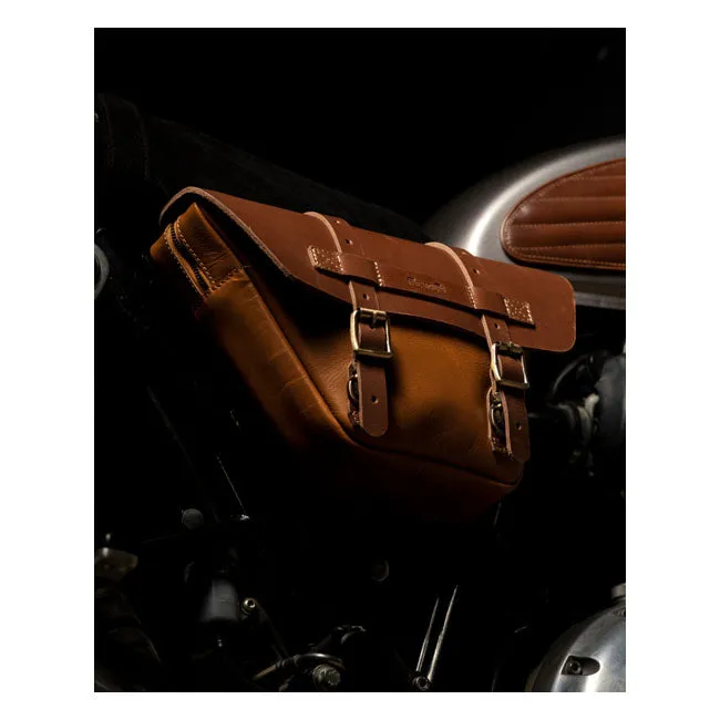 TRIP MACHINE Royal Enfield Interceptor or Continental 650 - TAN Leather Side Panel Bags