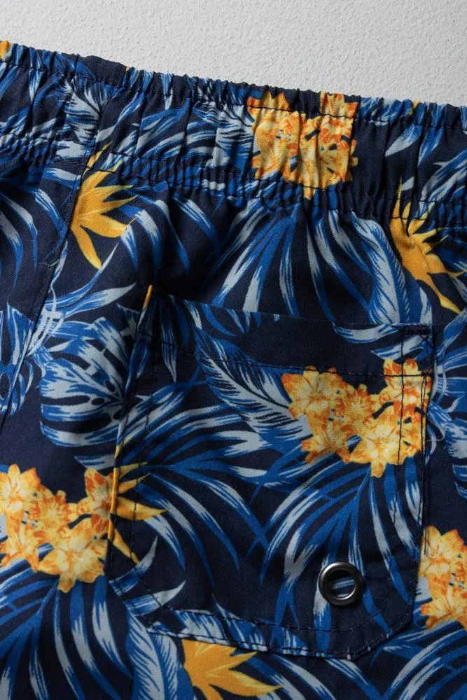 Tropical Swim Shorts Navy