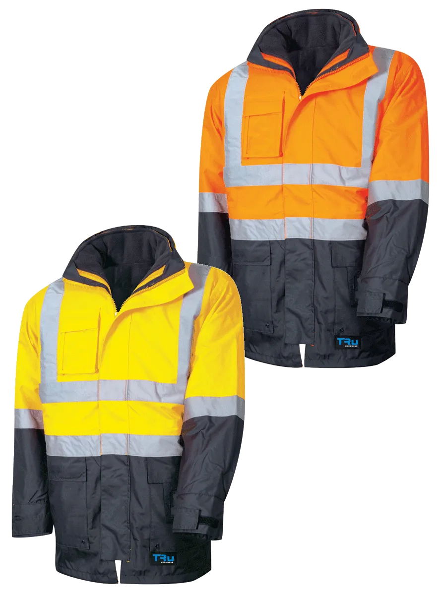 Tru Workwear Hi Vis 2 Tone 6 in 1 Jacket c/w Reflective Tape TJ2920T6