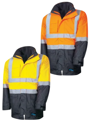 Tru Workwear Hi Vis 2 Tone 6 in 1 Jacket c/w Reflective Tape TJ2920T6
