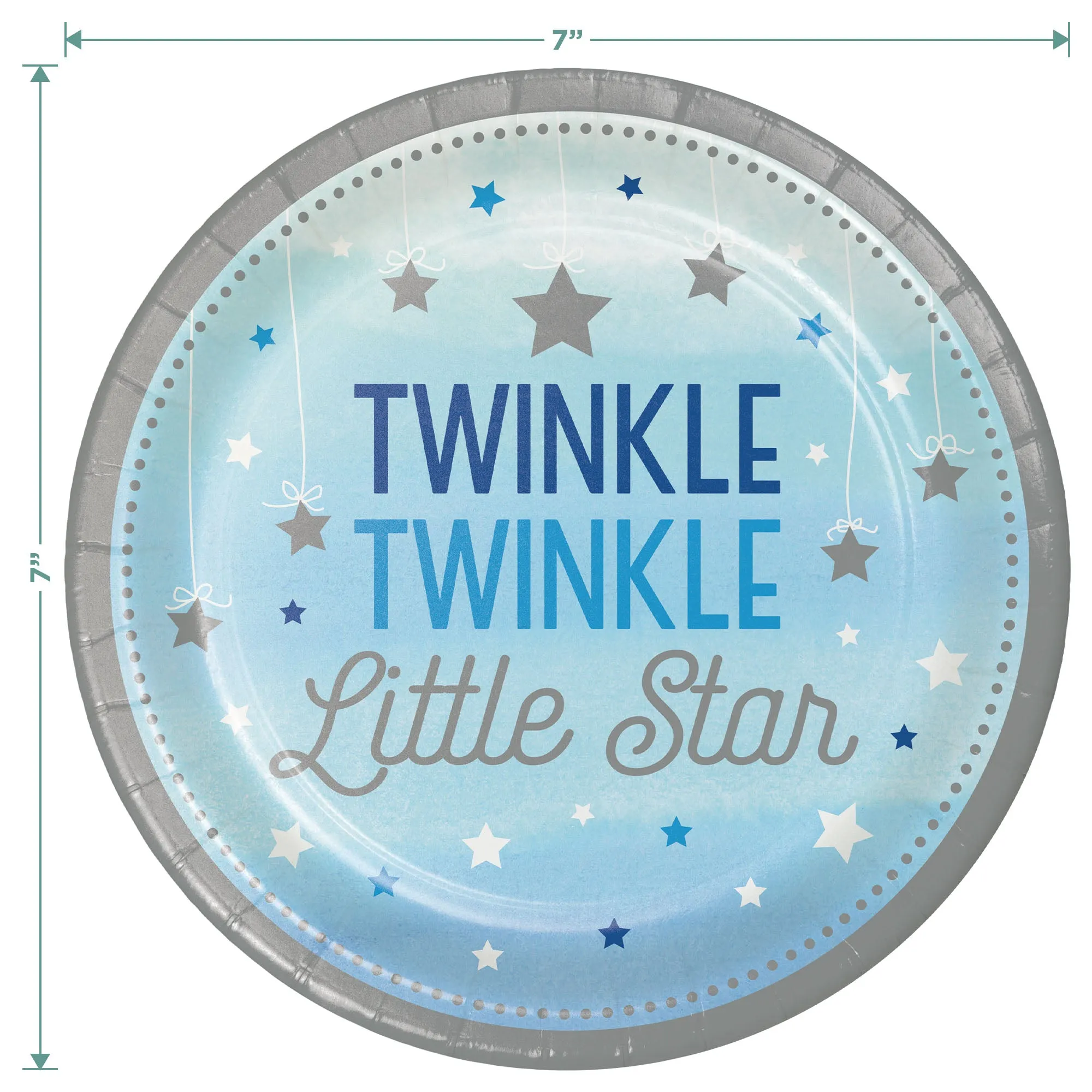 Twinkle, Twinkle Little Star Paper Plates, Lunch Napkins, and Forks (Serves 16)