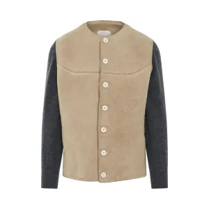 Two Toned Wool Sports Jacket in Light Grey