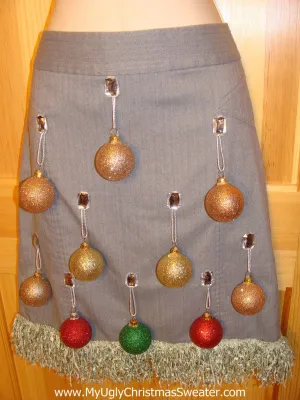 Ugly Christmas Sweater Party Tacky Skirt Size 8 (dress alternative)