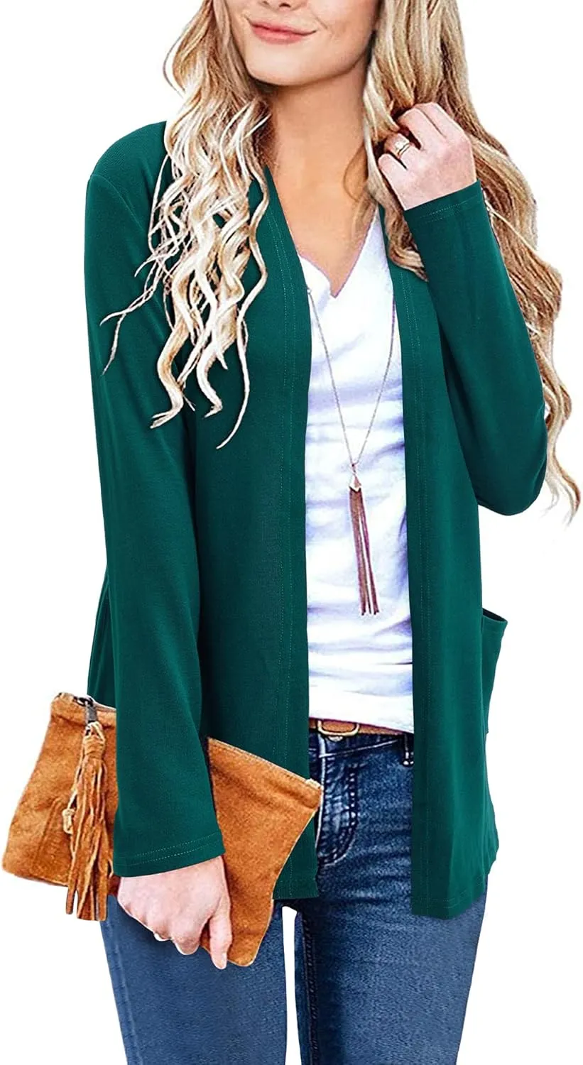 ULTRANICE Cardigan Sweaters Womens Fashion 2025 Spring Lightweight Long Sleeve Casual Tops Clothes Outfits with Pockets