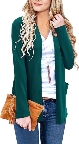 ULTRANICE Cardigan Sweaters Womens Fashion 2025 Spring Lightweight Long Sleeve Casual Tops Clothes Outfits with Pockets