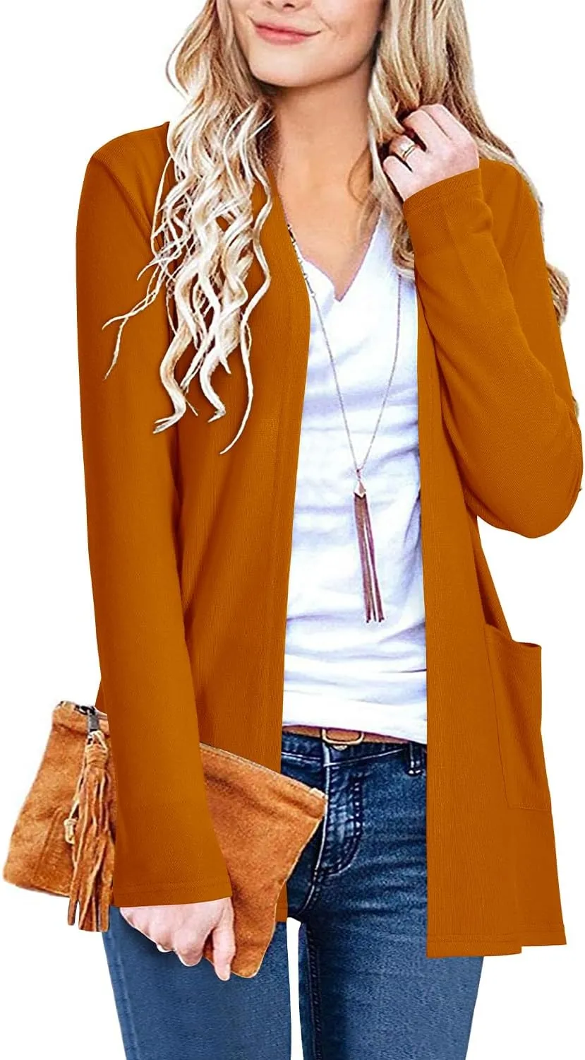 ULTRANICE Cardigan Sweaters Womens Fashion 2025 Spring Lightweight Long Sleeve Casual Tops Clothes Outfits with Pockets