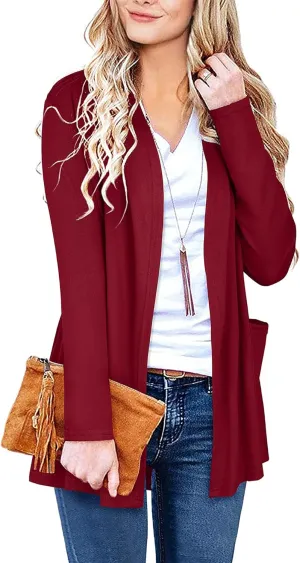 ULTRANICE Cardigan Sweaters Womens Fashion 2025 Spring Lightweight Long Sleeve Casual Tops Clothes Outfits with Pockets