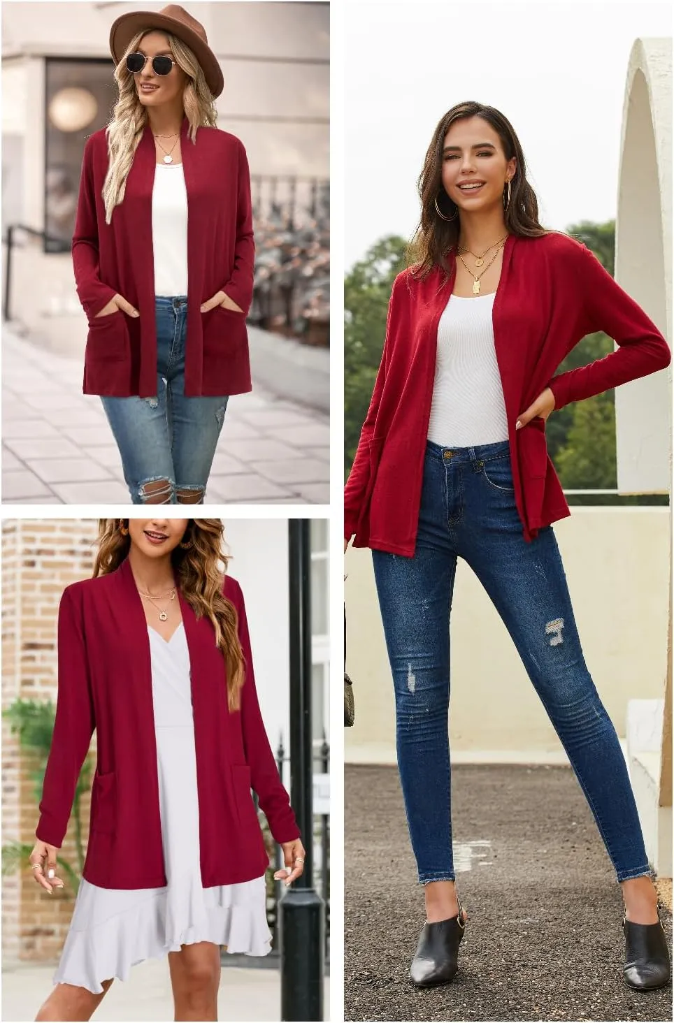 ULTRANICE Cardigan Sweaters Womens Fashion 2025 Spring Lightweight Long Sleeve Casual Tops Clothes Outfits with Pockets