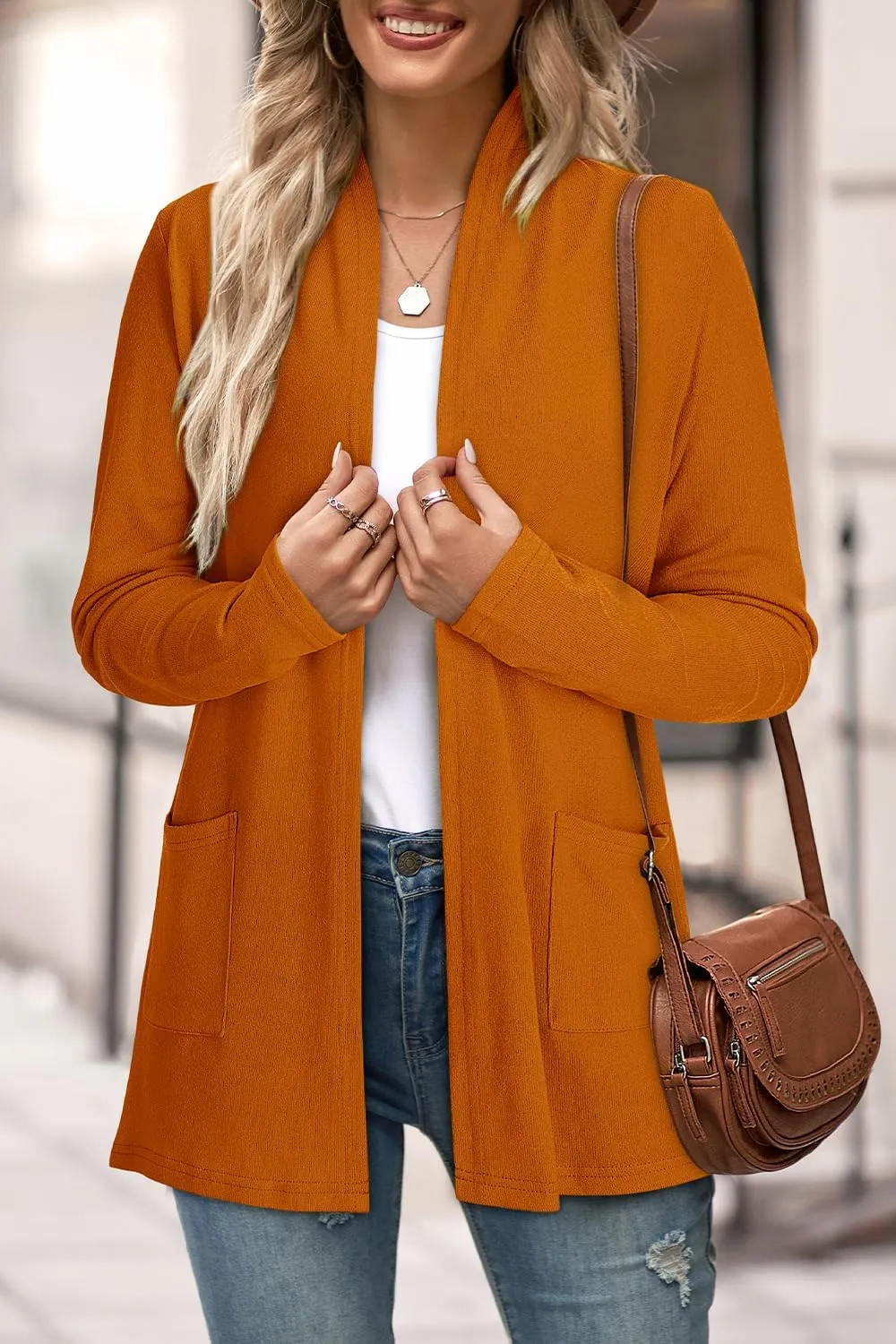 ULTRANICE Cardigan Sweaters Womens Fashion 2025 Spring Lightweight Long Sleeve Casual Tops Clothes Outfits with Pockets