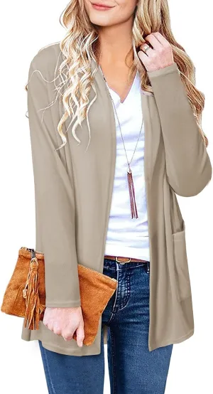 ULTRANICE Cardigan Sweaters Womens Fashion 2025 Spring Lightweight Long Sleeve Casual Tops Clothes Outfits with Pockets