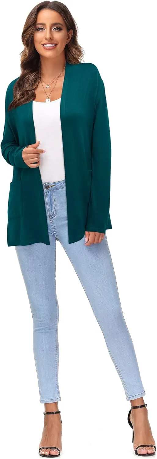 ULTRANICE Cardigan Sweaters Womens Fashion 2025 Spring Lightweight Long Sleeve Casual Tops Clothes Outfits with Pockets