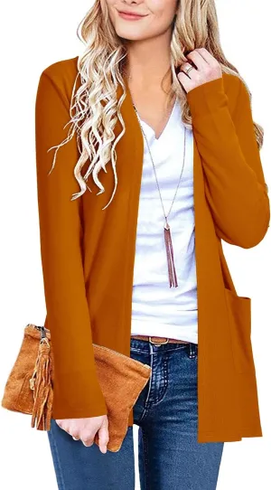 ULTRANICE Cardigan Sweaters Womens Fashion 2025 Spring Lightweight Long Sleeve Casual Tops Clothes Outfits with Pockets