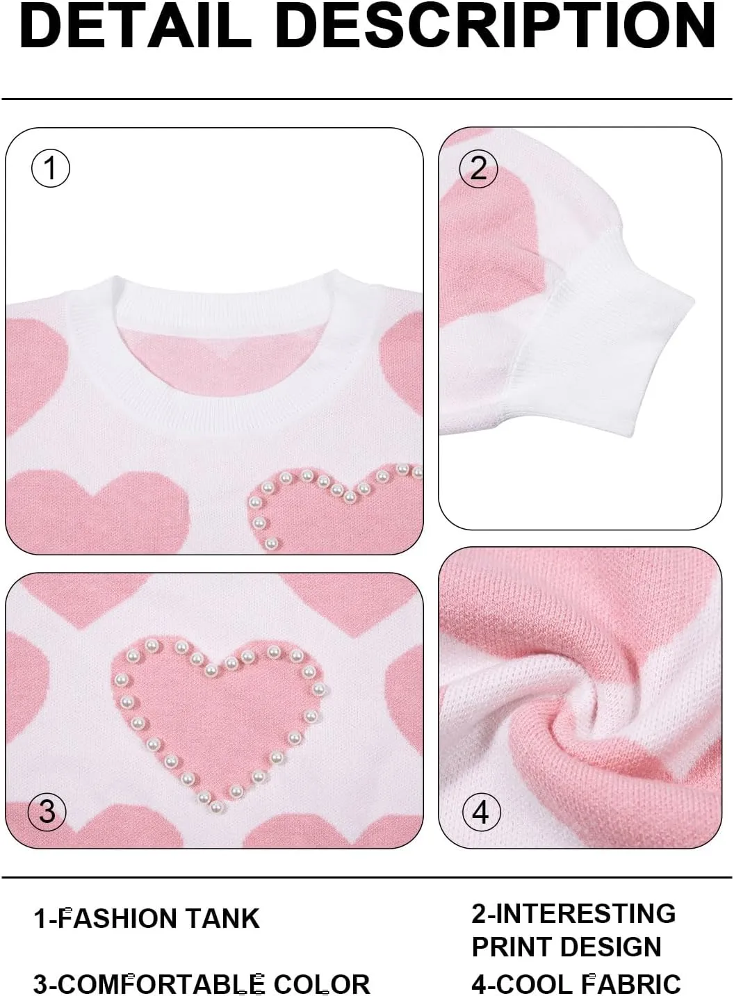 UNIQUEONE Valentines Sweater Women Love Sweatshirt Heart Graphic Knit Sweaters Valentine Day Oversized Crewneck Tops