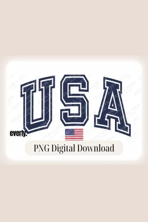 USA Classic Lettering Design PNG Download