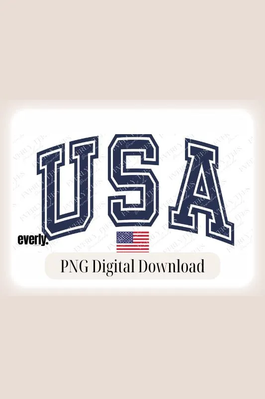 USA Classic Lettering Design PNG Download