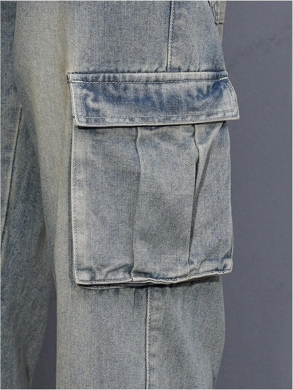 Verdusa Men's Distressed Straight Leg Denim Pants Vintage Jeans with Pockets
