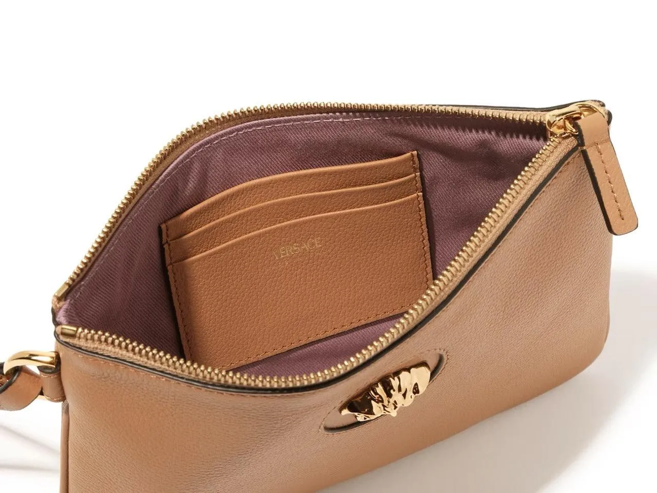 Versace La Medusa Leather Zip Pouch