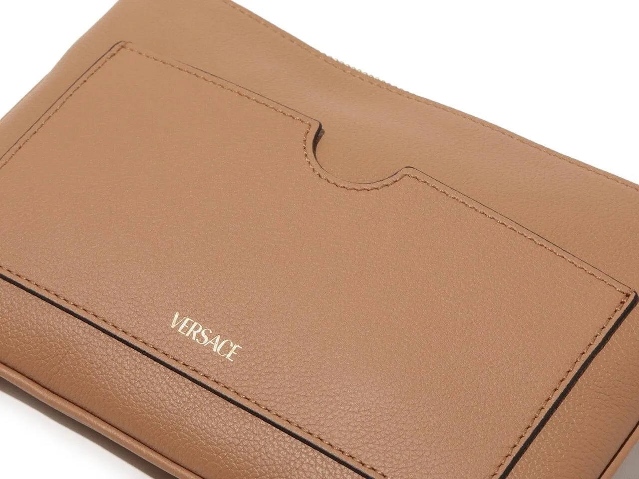 Versace La Medusa Leather Zip Pouch