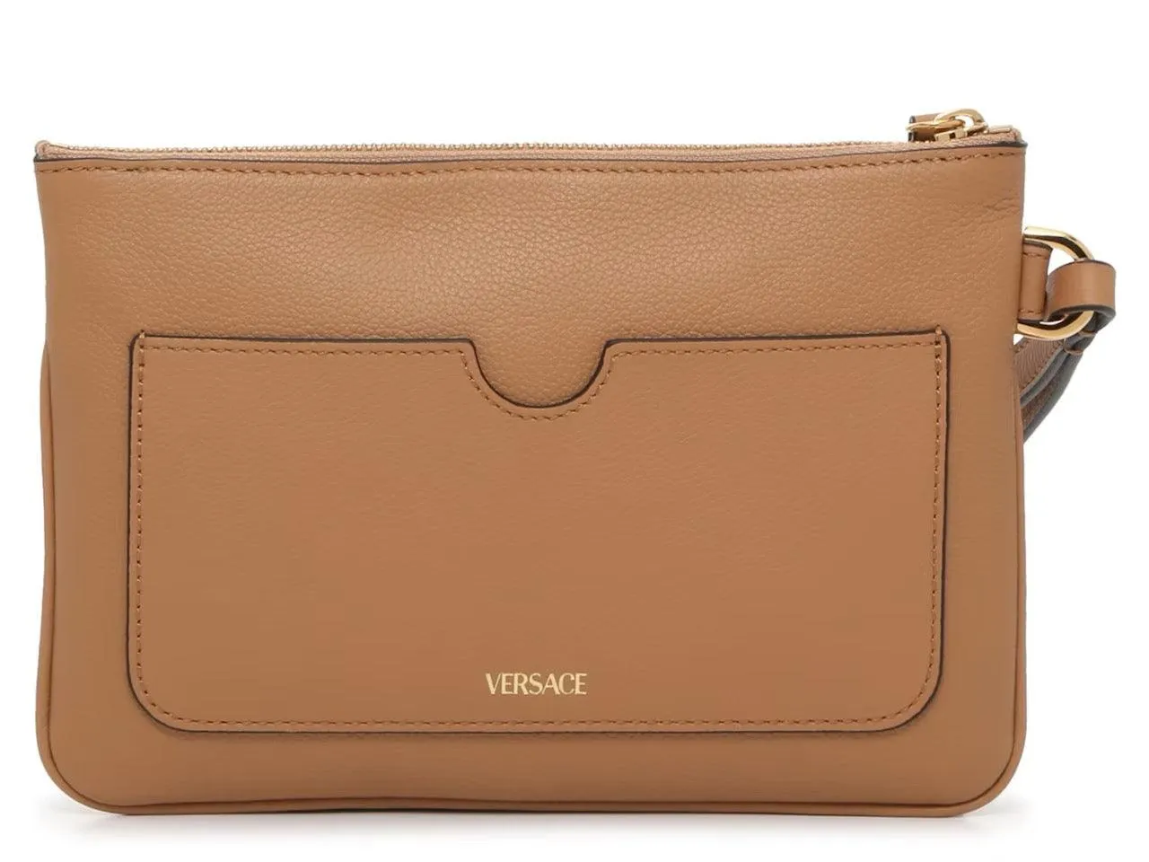 Versace La Medusa Leather Zip Pouch