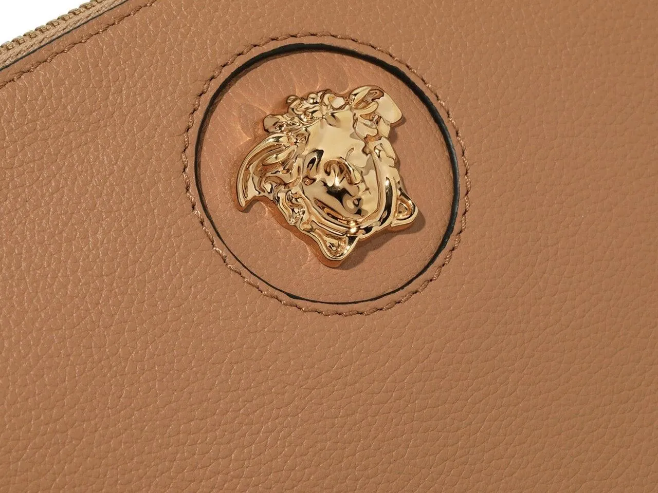 Versace La Medusa Leather Zip Pouch