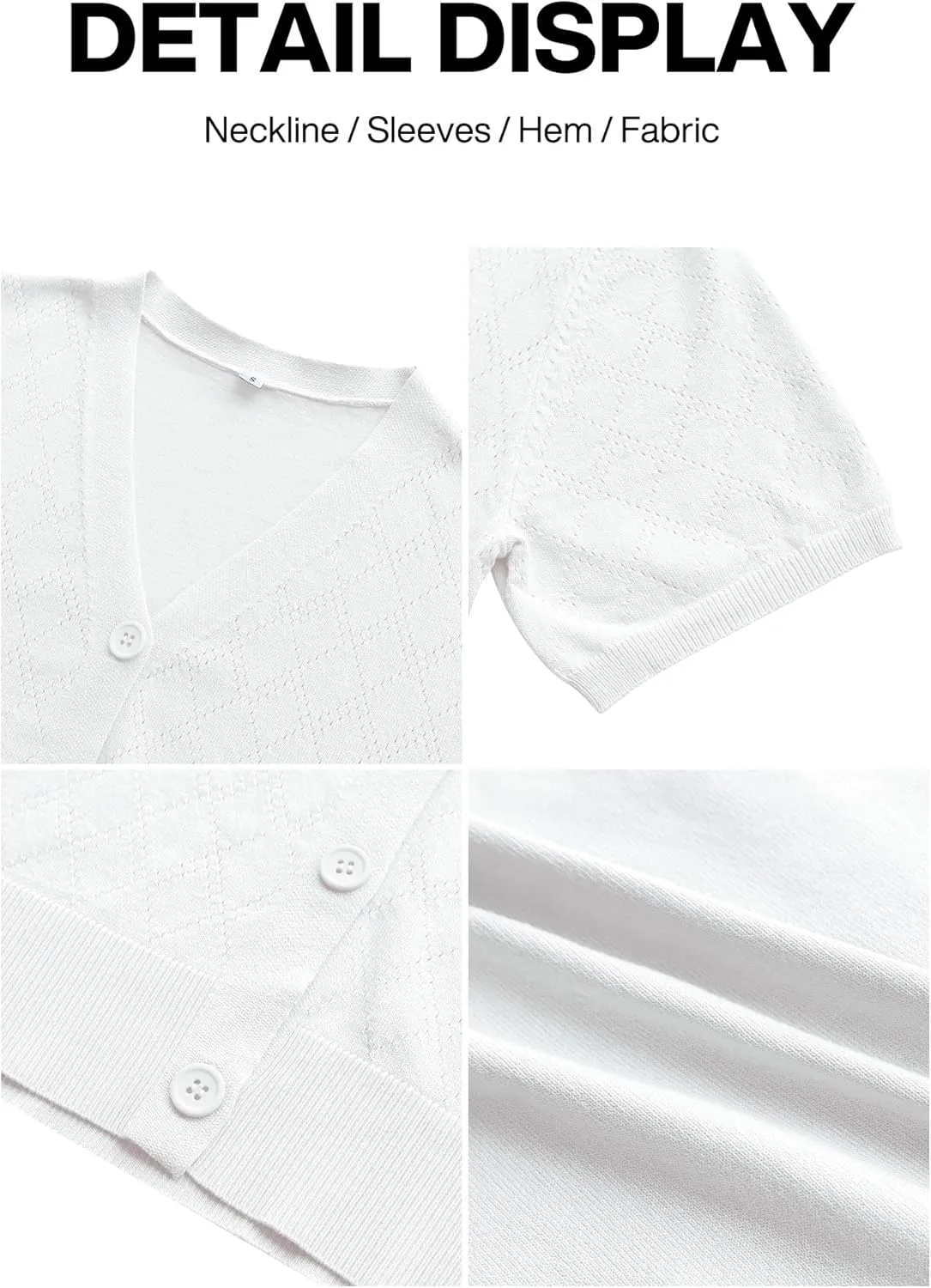 VIISHOW Short Sleeve Lightweight Summer Cardigan for Women, Button Down Open Front V Neck Crochet Knit Cropped Bolero Shrugs