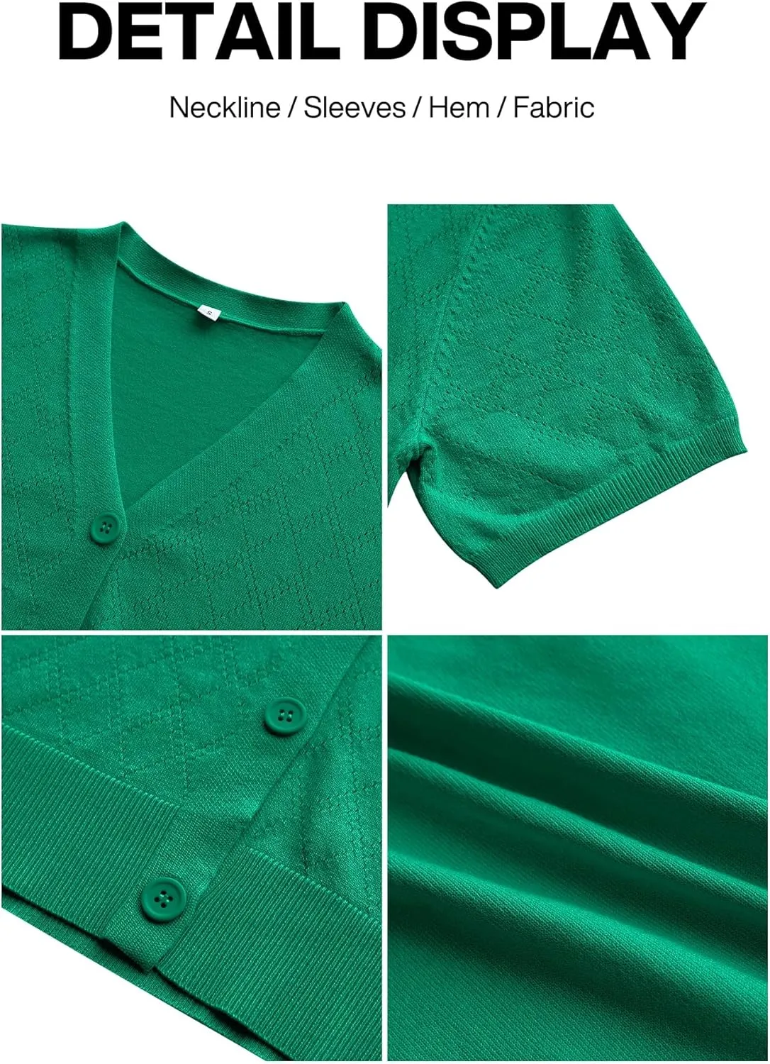 VIISHOW Short Sleeve Lightweight Summer Cardigan for Women, Button Down Open Front V Neck Crochet Knit Cropped Bolero Shrugs